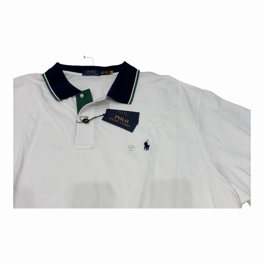 Polo Ralph Lauren White Mesh Short Sleeve Polo Shirt Men's Size 4XLT NEW